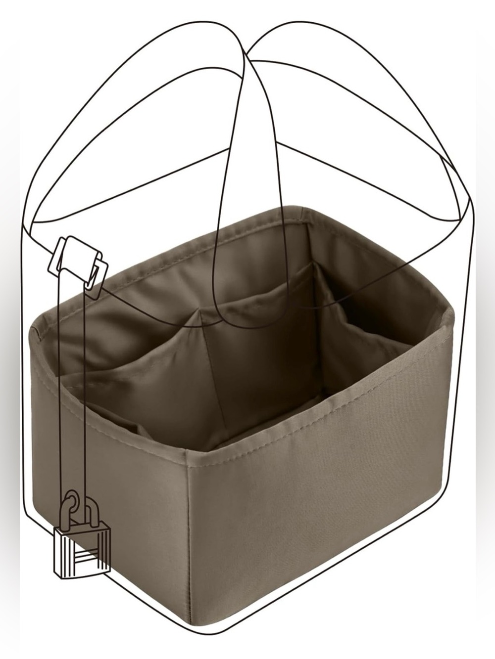 DGAZ Purse Organizer Silky Smooth,Silk,Luxury Handbag Tote in Bag Shapers